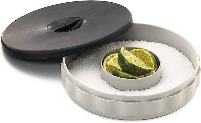 Tablecraft Glass Rimmer Set , 1 PACK, White base with black lid | Amazon (US)