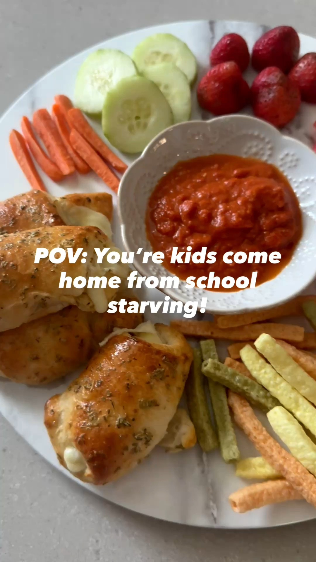 Mom hack, have food ready for when they come home from school 🏠 My kids are usually starving and ready to rummage through the snack cabinet, so having some healthier options ready is a life saver! These pizza roll ups never last long and are great for grab and go or school lunches 
👍🏼 

Pizza Roll Ups 
Ingredients 
• 2 packages Pillsbury crescent rolls
• 8 mozzarella cheese sticks cut in 1/2 
• 1 package pepperoni slices
• 1 teaspoon garlic powder
• 1 teaspoon oregano
• 1 teaspoon basil
• 1 egg
• 2 tablespoons freshly grated Parmesan cheese
• Pizza sauce or marinara sauce optional

Preheat oven to 375 degrees
Remove crescent rolls from the package. Starting with the wide end, place a mozzarella stick on the end, and place pepperonis along the surface of the crescent roll. Starting with the widest end, roll into the most narrow end. Place on an ungreased cookie sheet. Combine garlic powder, oregano, and basil in a small bowl. Beat the egg in the small bowl. Brush on top. Bake for 15 minutes or until golden brown. Sprinkle with Parmesan cheese. Serve with warm pizza sauce or marinara sauce.


Target, kids snacks, kids lunch ideas, school lunch, kids meal ideas, kids lunch, kids dinners, pizza roll up recipe, after school snack ideas

#LTKmomlife #LTKKids #LTKfoodie
