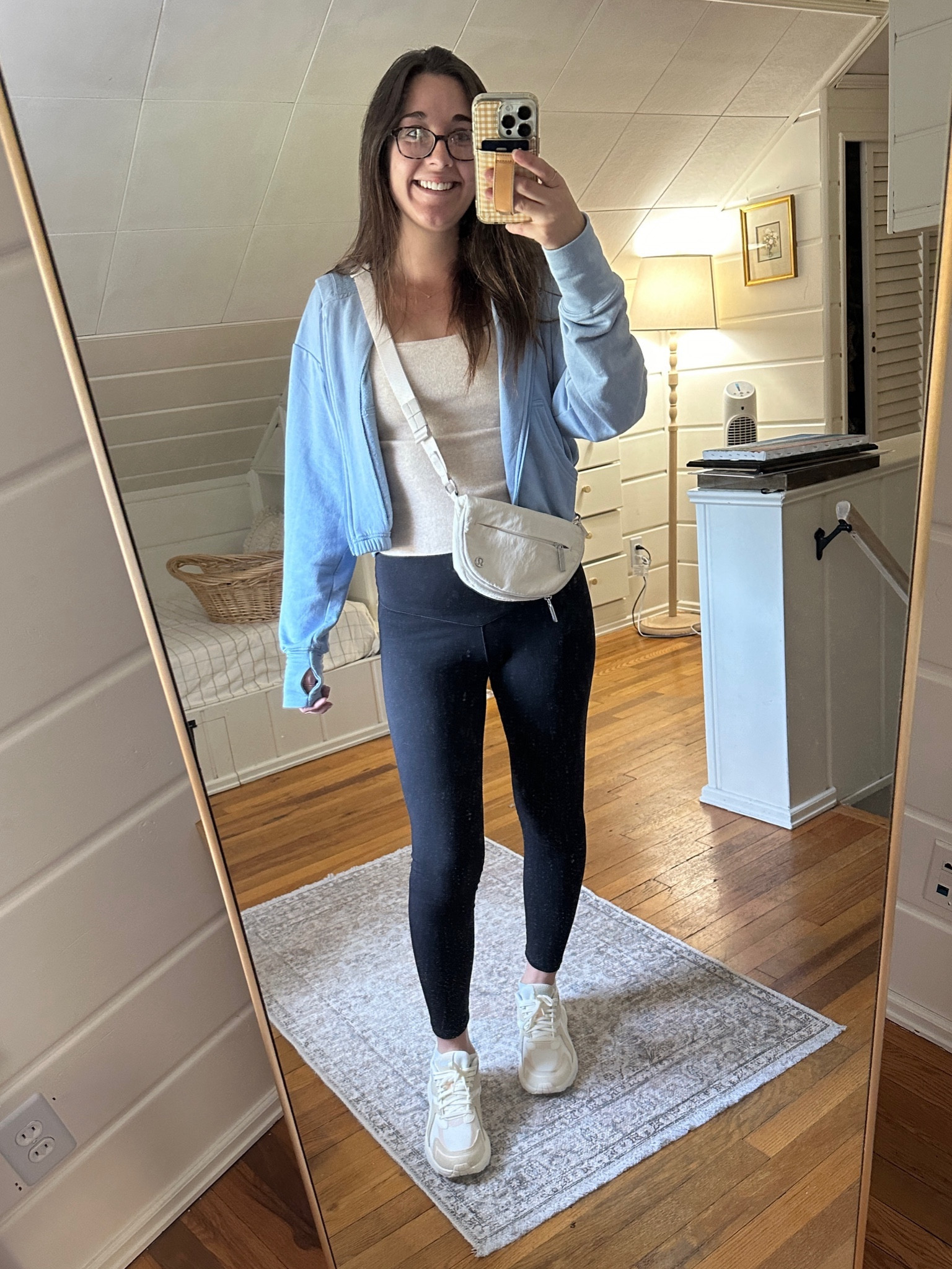 Casual outfit
Tank-M
Zip up - S
Leggings - M short

Comfy casual, athleisure, transitional outfit, neutral, minimalist, capsule wardrobe, wardrobe basics, aerie, ae, American eagle, puma, blue cropped hoodie, zip up, black leggings, sneakers 

#LTKfindsunder100 #LTKfindsunder50 #LTKActive