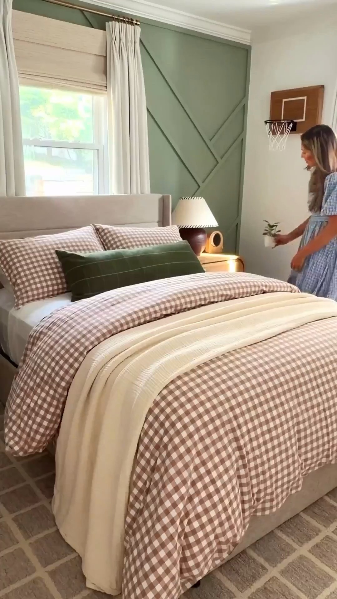 this gingham bedding completely changed the feel of the room in the sweetest way 🌿🤎✨

the soft pattern, airy texture, and warm neutral tones make the whole space feel calmer, cozier, and so much more layered while still keeping that relaxed lived-in feel I always love. it’s the perfect balance of playful and timeless without overpowering the room. 😍

sometimes the simplest bedding swap ends up making the biggest impact and this one instantly made the whole space feel more elevated and inviting.

#LTKmomlife #LTKHome #LTKSaleAlert