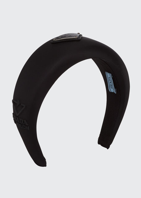 Prada Re-Nylon Triangle Logo Padded Headband | Bergdorf Goodman