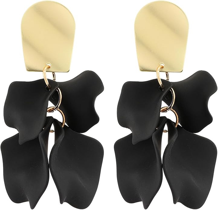 Rose Petal Earrings for Women Girls Exaggerated Boho Acrylic Flower Floral Dangle Drop Statement ... | Amazon (US)