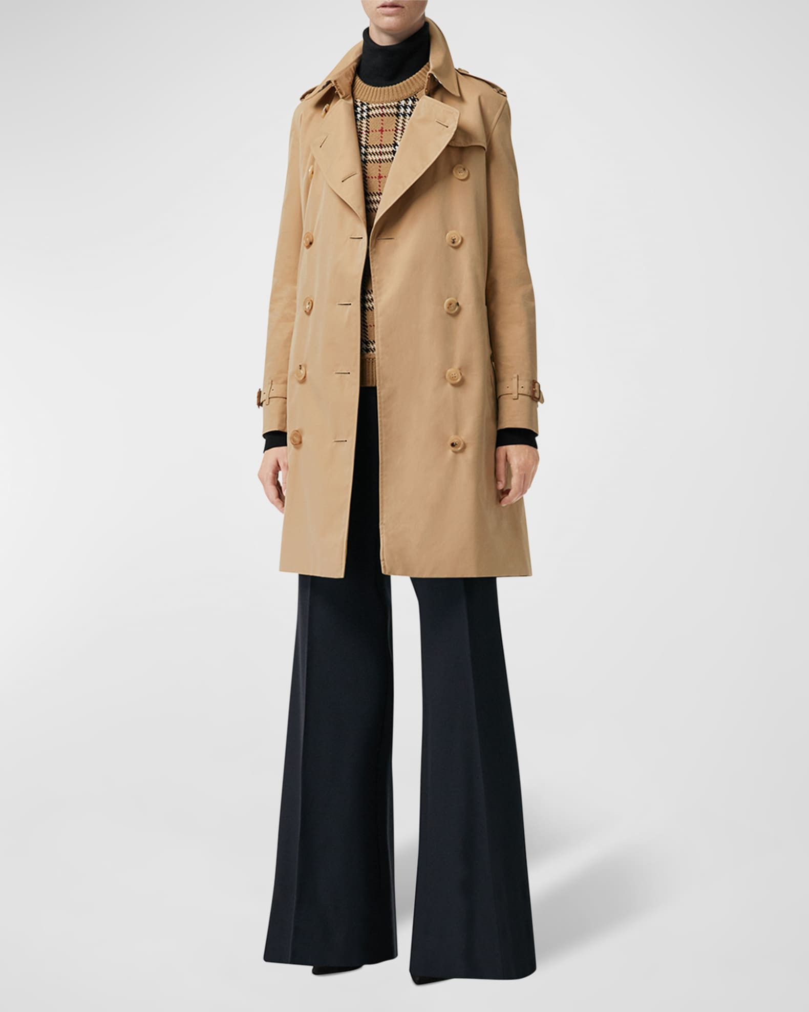 Burberry Kensington Heritage Belted Trench Coat | Neiman Marcus