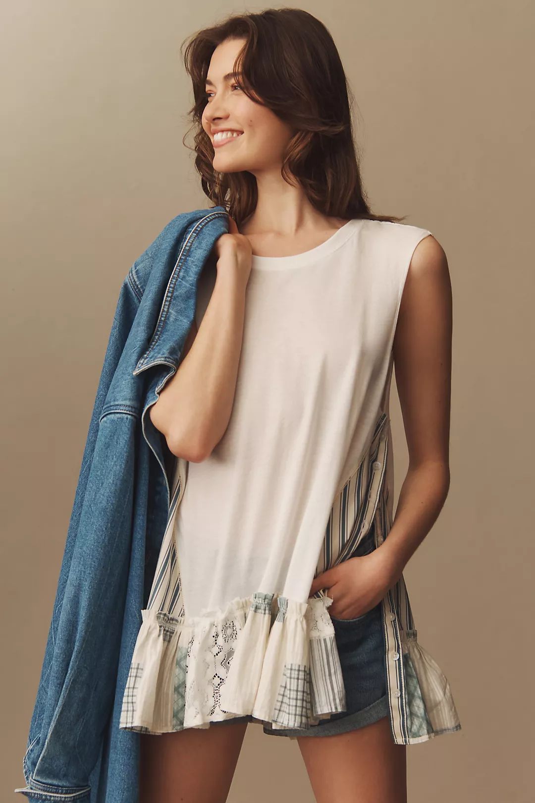 Pilcro Babydoll Muscle Tank | Anthropologie (US)