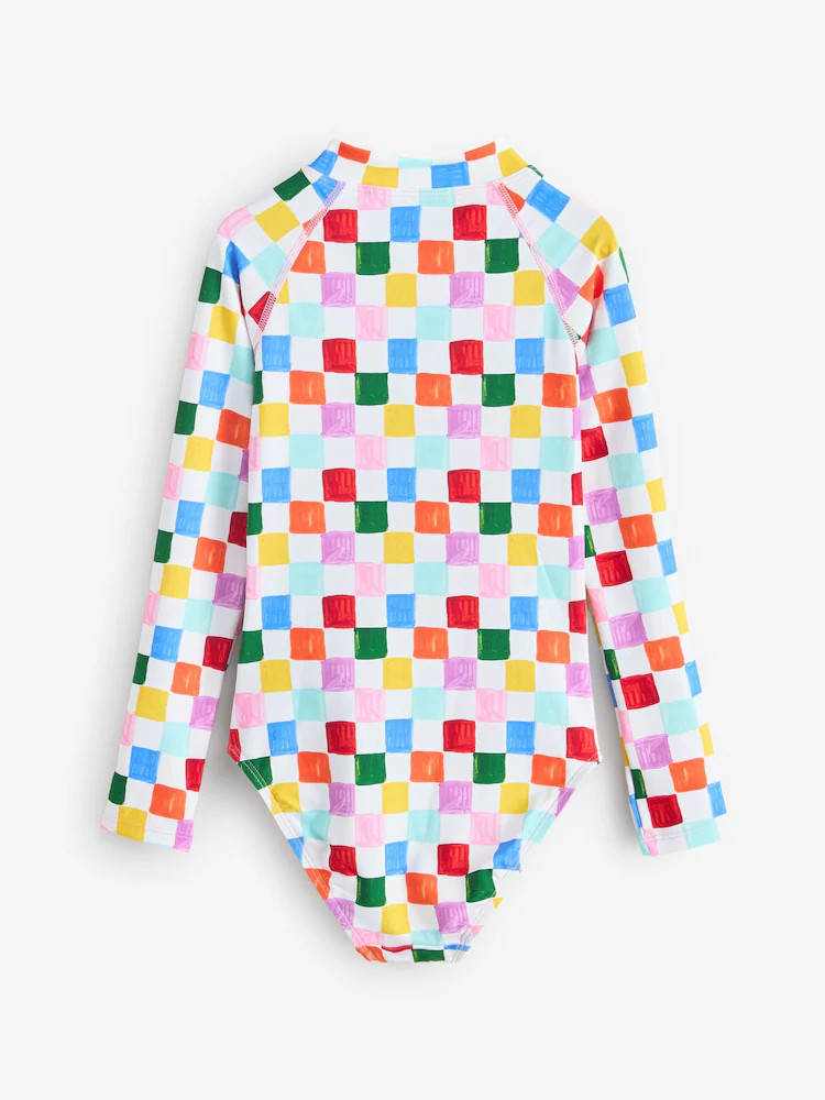 Eleanor Bowmer Multicoloured Sunsafe Rainbow Checkerboard Swimsuit | Next US