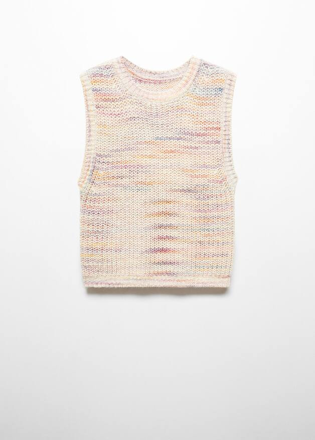 Multi-coloured knitted vest | MANGO (US)