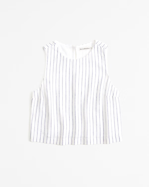 Linen-Blend Shell Set Top | Abercrombie & Fitch (US)