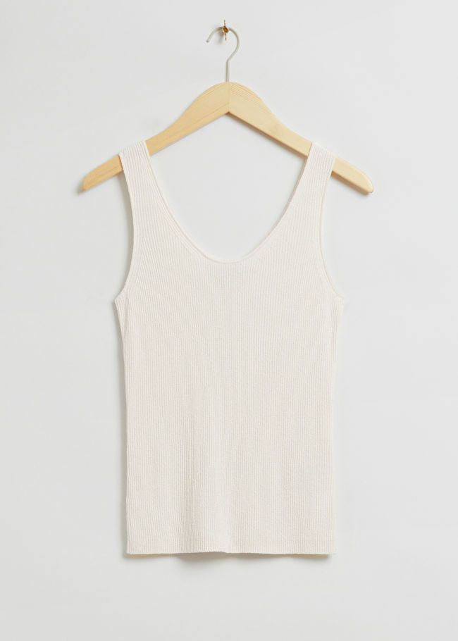 Slim-Fit Ribbed Silk Blend Top | & Other Stories US