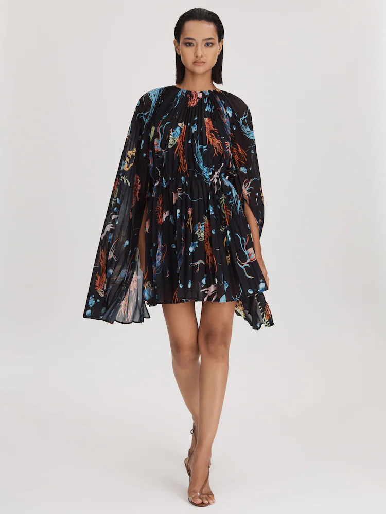 Buy Leo Lin Pleated Bell Sleeve Mini Dress from Next USA | Next US