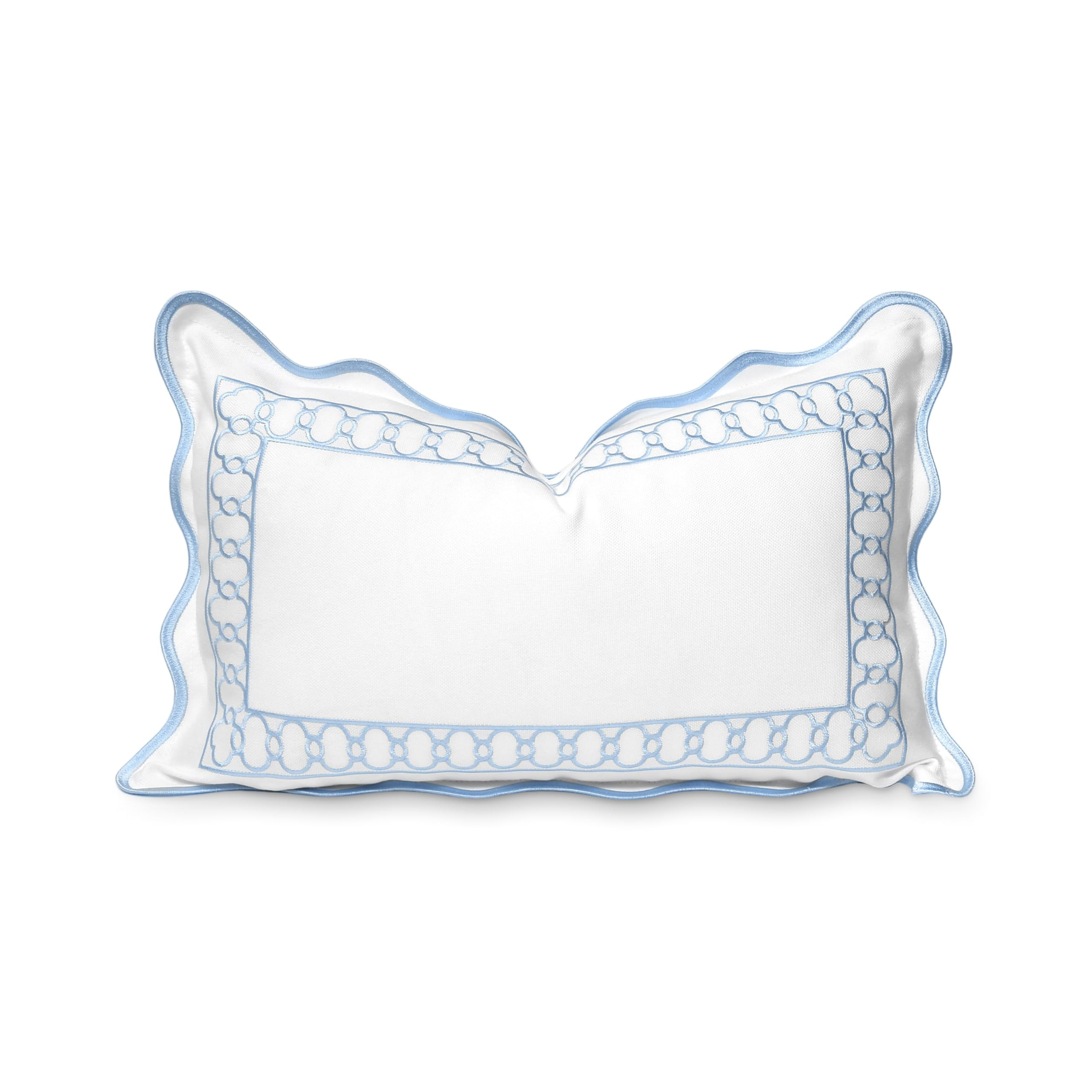 Hofdeco Premium Coastal Patio Indoor Outdoor Scalloped Lumbar Pillow Cover Only, 12"x20" Water Re... | Amazon (US)