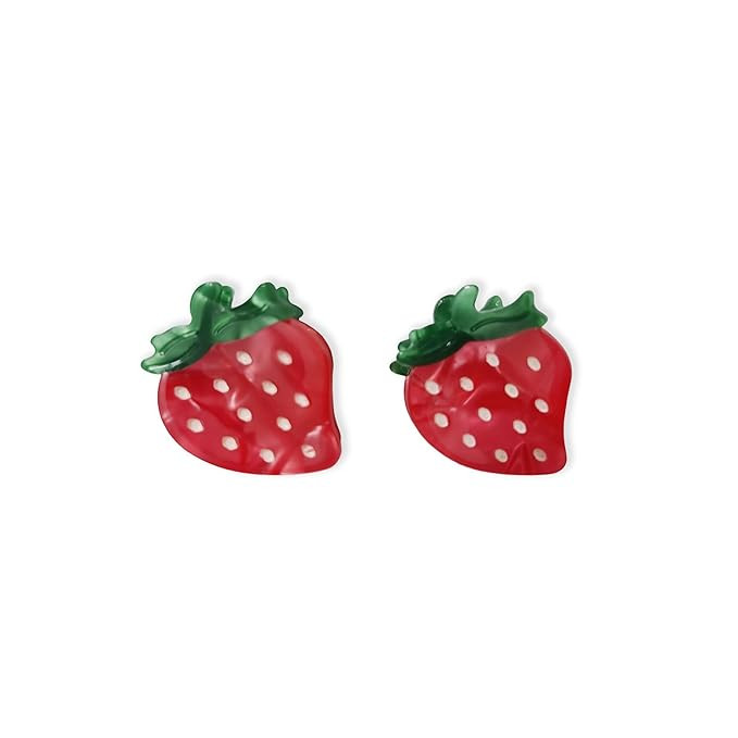 Mini Strawberry Hair Clips 2 - Pack, Acetate Fiber Small Hair Claws for Women & Girls | Amazon (US)