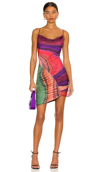 X REVOLVE Palmetto Dress in Abstract Rouge Wave | Revolve Clothing (Global)