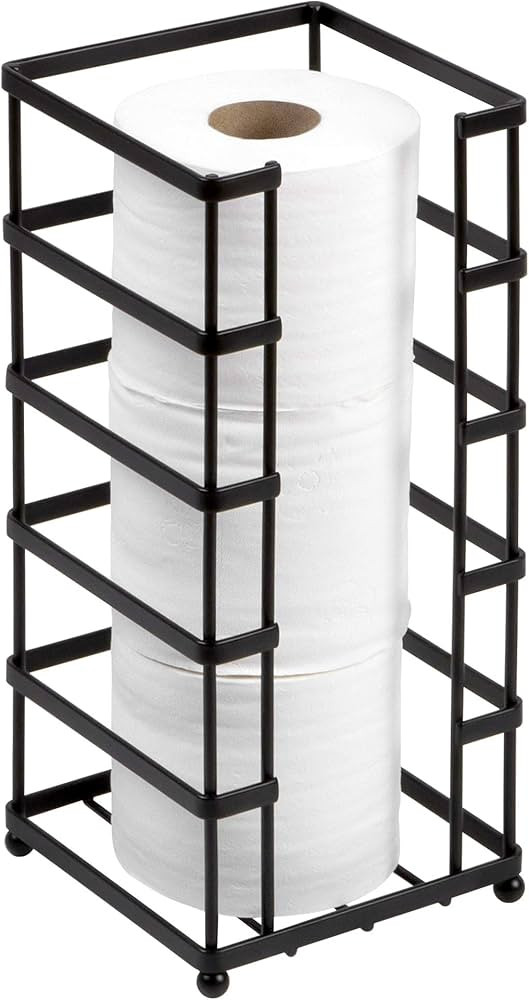 Richards Homewares Vertical Free-Standing Jumbo and Mega Size 3-Rolls Toilet Paper Storage Holder... | Amazon (US)