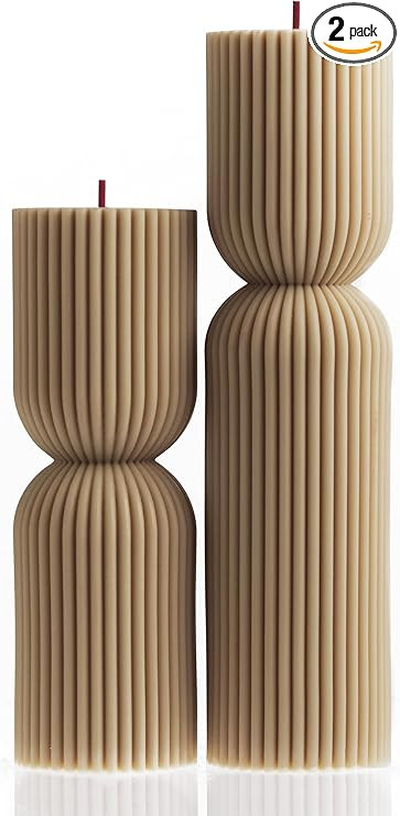 LAWA Hourglass Pillar Candle - Large Beautiful Handmade Pillar Scented Soy Wax Candle Elegant Bub... | Amazon (US)