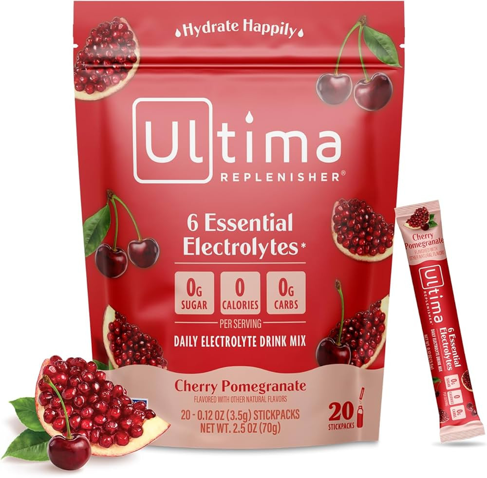 Ultima Replenisher Daily Electrolyte Powder Drink Mix – Cherry Pomegranate, 20 Stickpacks – H... | Amazon (US)