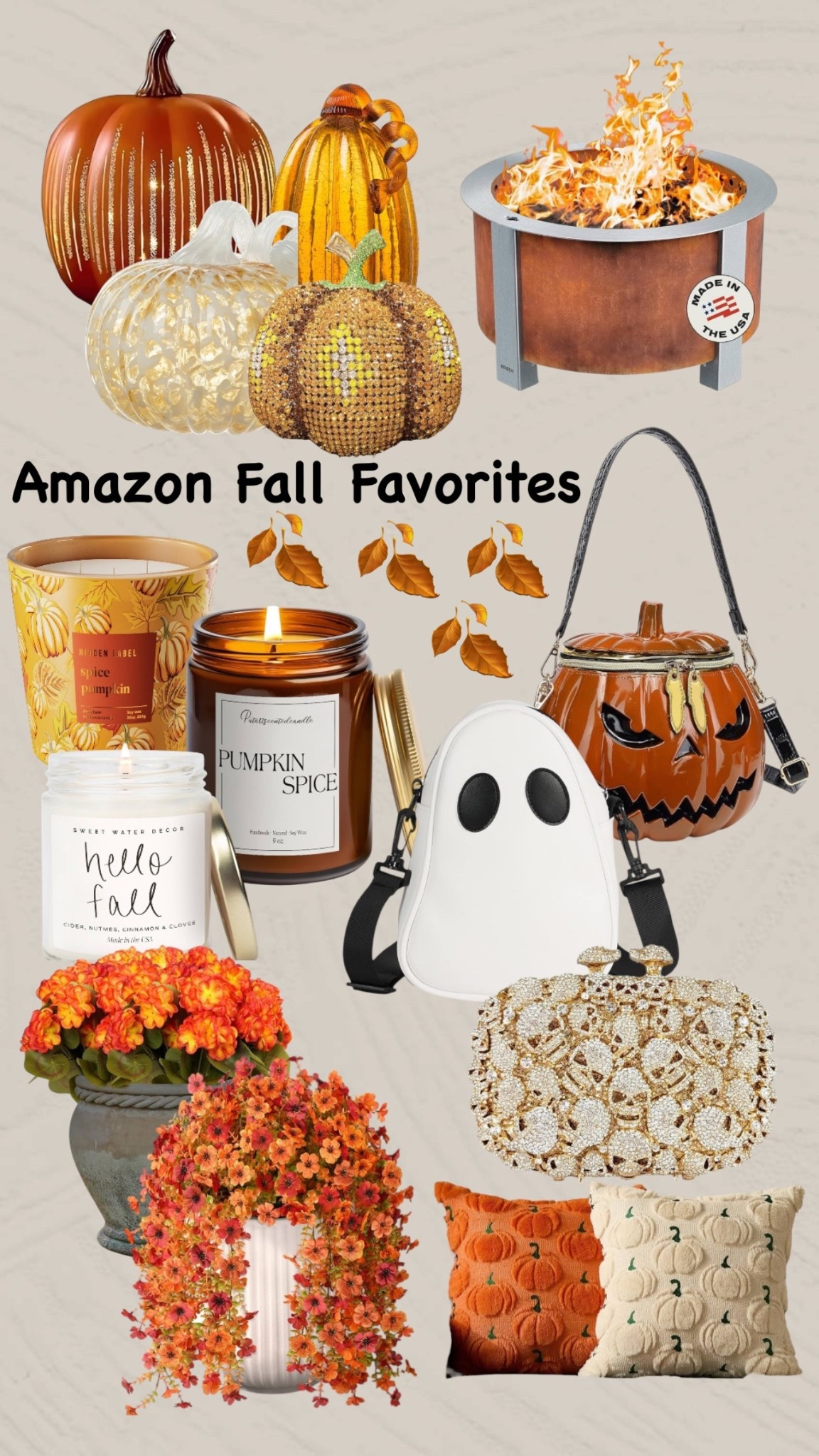 Falling hard for these cozy, cute, and oh-so-stylish Amazon finds 🍂✨ From glam pumpkins to ghost bags and pumpkin spice everything—these fall faves are here to warm up your space and your style! 🧡🎃🕯️

#AmazonFallFavorites #FallFinds #PumpkinSeason #FallVibesOnly #CozyDecor #AutumnAesthetic #FallStyle #AmazonMustHaves #FallDecor2025 #LTKFinds #LTKhome #LTKseasonal #PumpkinEverything #FallDecorInspo #SpiceSeason #GhostBag #FallCandleLove #DecorGoals #AmazonHome #SeasonalStyle

#LTKSeasonal #LTKautumn #LTKHome