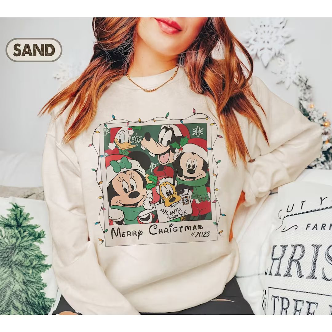 Retro Mickey and Friends Sweatshirt Christmas Disney - Etsy | Etsy (US)