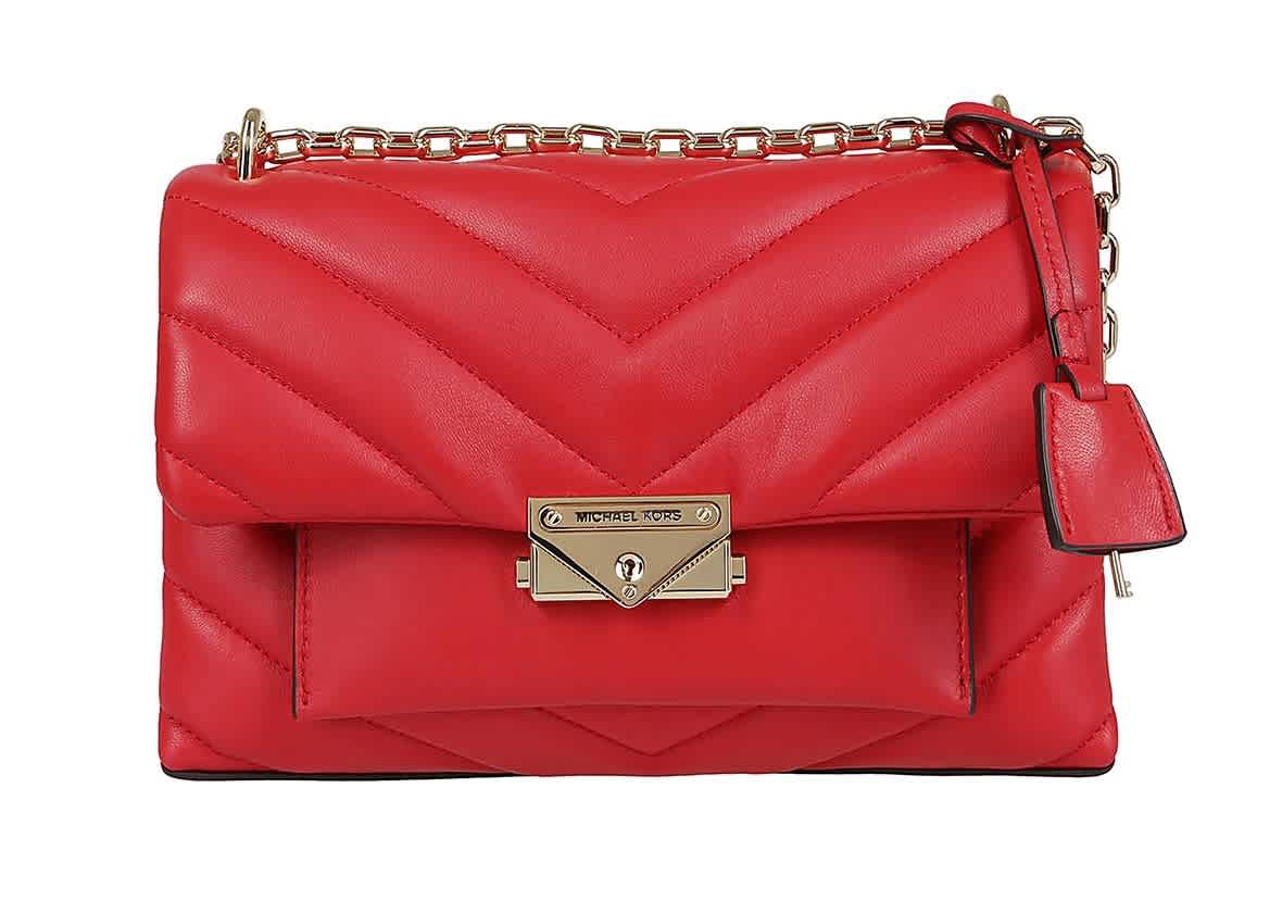 Michael Kors Ladies Red Quilted Leather Cece Medium Convertible Shoulder Bag | Jomashop.com & JomaDeals.com
