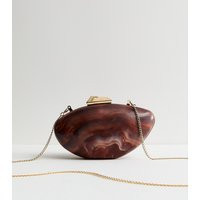 Brown Resin Shell Shape Box Clutch New Look | New Look (UK)