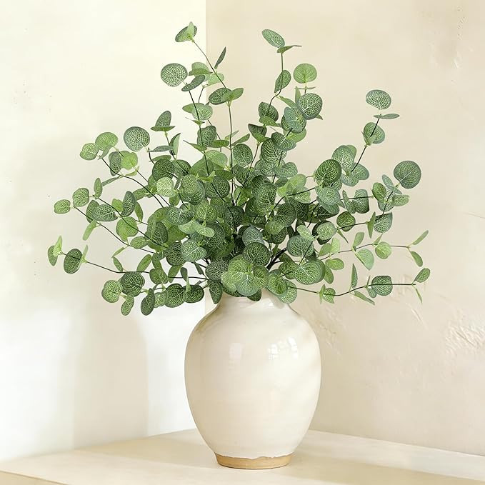 6Pcs Artificial Eucalyptus Stem Plants, Realistic Fake Greenery Branches Plants for Vase Decor, W... | Amazon (US)