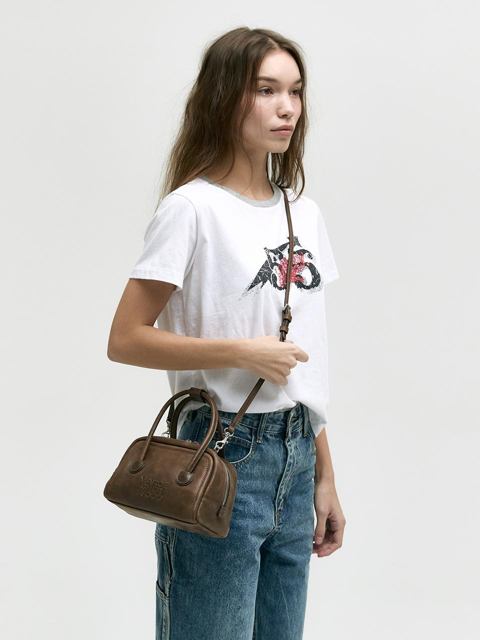 SOFT MINI TOTE BAG pull-up [washed brown] | W Concept (US)