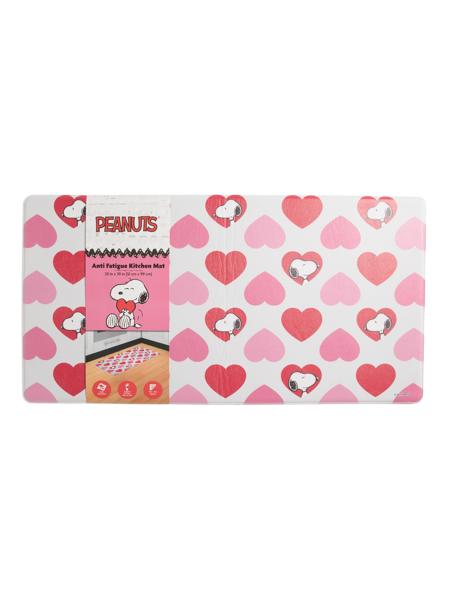 20x39 Snoopy V-day Hearts Anti-fatigue Kitchen Mat | TJ Maxx