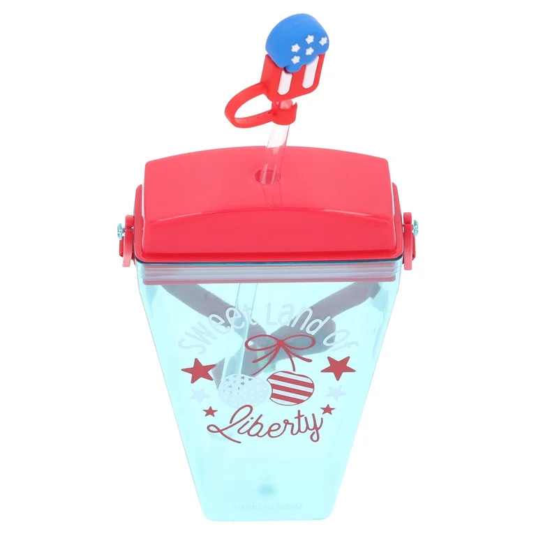 Ice Pop-Shaped Plastic Water Bottle with Ice Pop Topper, 15 oz, Patriotic by Way To Celebrate - W... | Walmart (US)