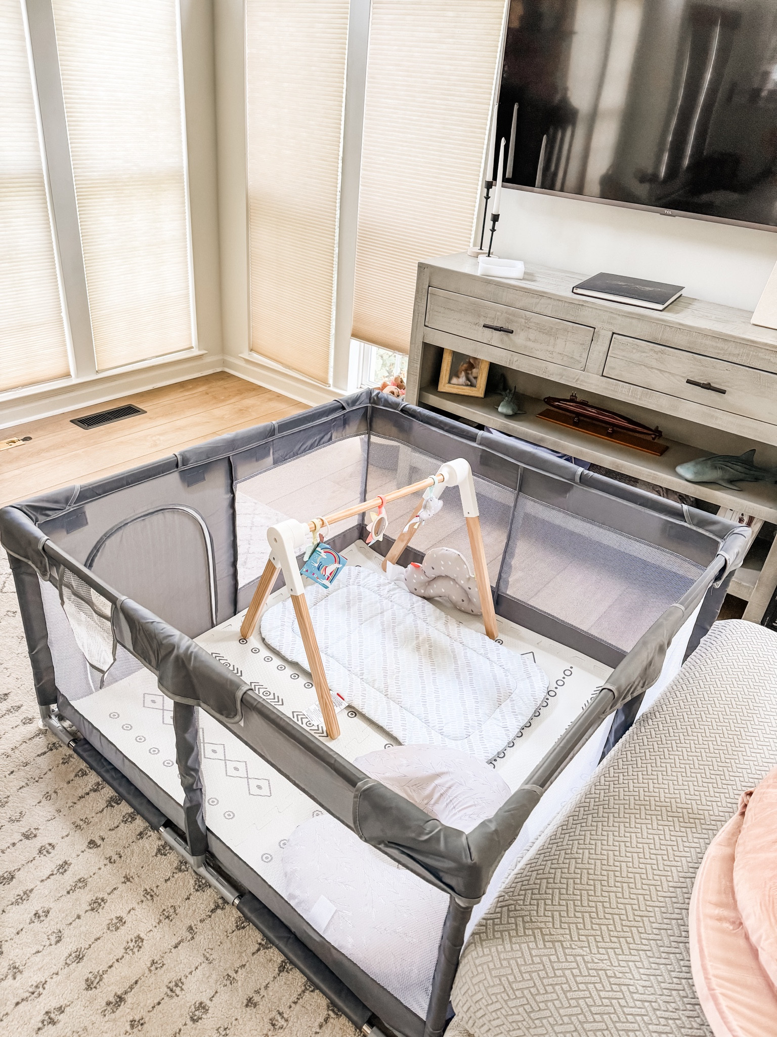 One of our most used newborn items is this playpen, super easy to set up and breakdown, and  I love it bc it keeps the dog from disrupting baby girl during tummy time 👶

It’s 50”×50”, we have it in Gray. Safe & Sturdy for for infants and Toddlers with Anti-Slip Base & Breathable Mesh can be for Indoor & Outdoor use. 
#LTKbaby #babyitem #babyregistry #sale

#LTKBaby #LTKSaleAlert #LTKHome
