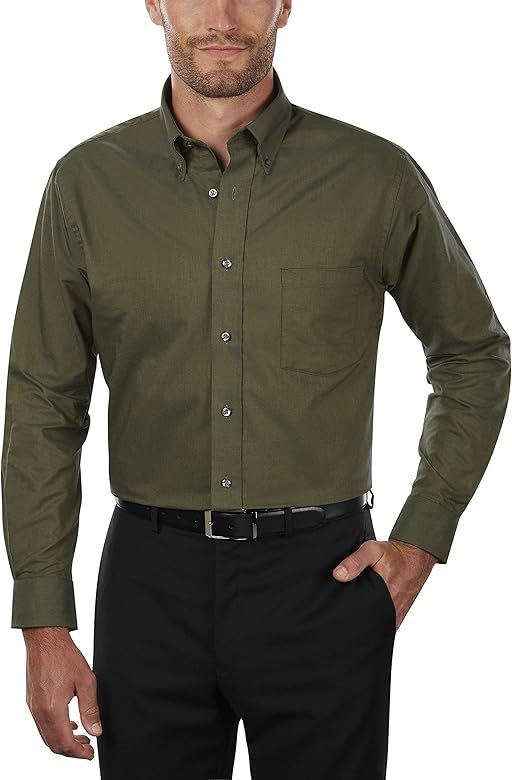Van Heusen Men's Dress Shirt Regular Fit Oxford Solid | Amazon (US)