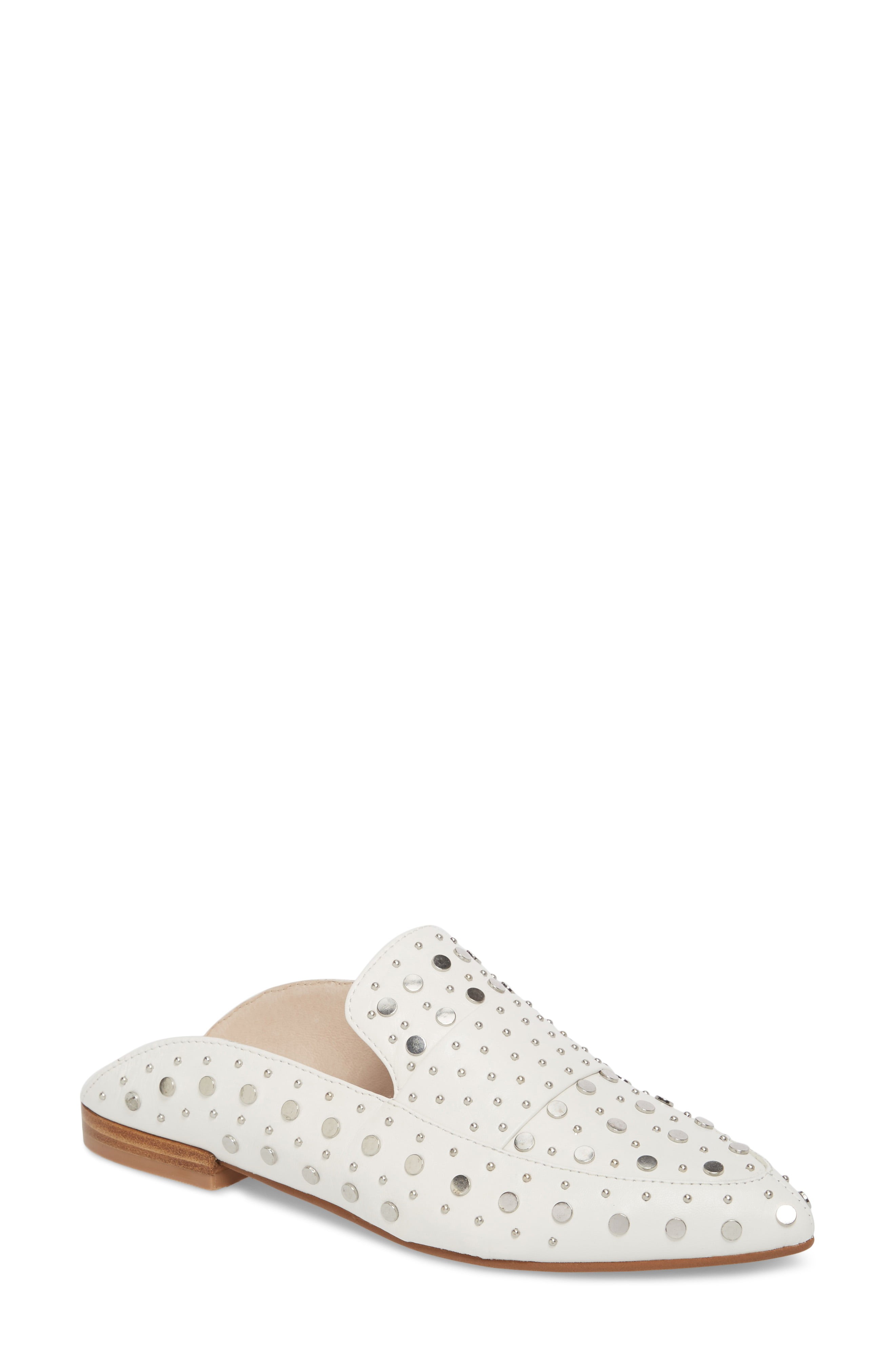 Women's Kristin Cavallari Charlie Studded Loafer Mule, Size 5.5 M - White | Nordstrom