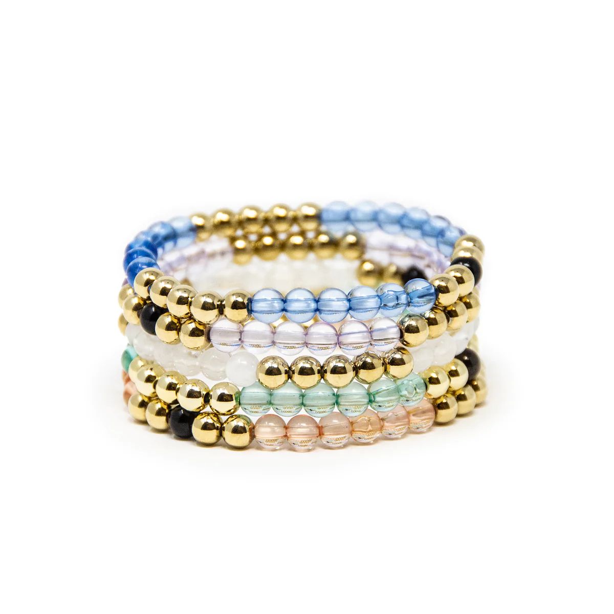 Pastel Acrylic & Gold Dottie 6mm Stack | Allie + Bess