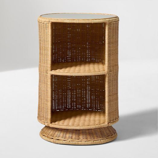 Kids Billie Rattan Storage Side Table | West Elm (US)