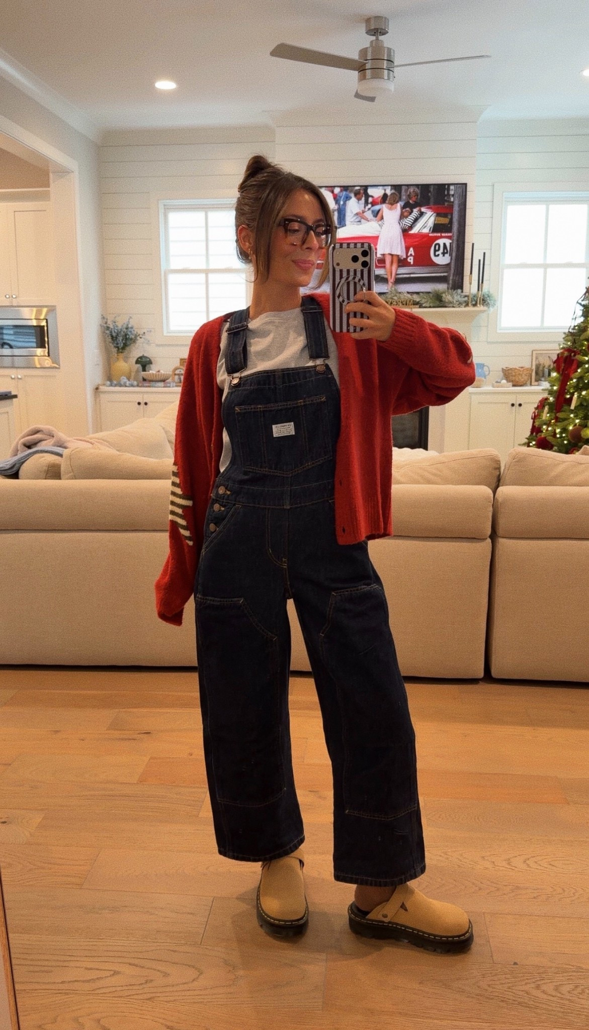 I’m wearing XS in the shirt and overalls. Large in the cardigan!

#LTKFindsUnder50 #LTKFindsUnder100