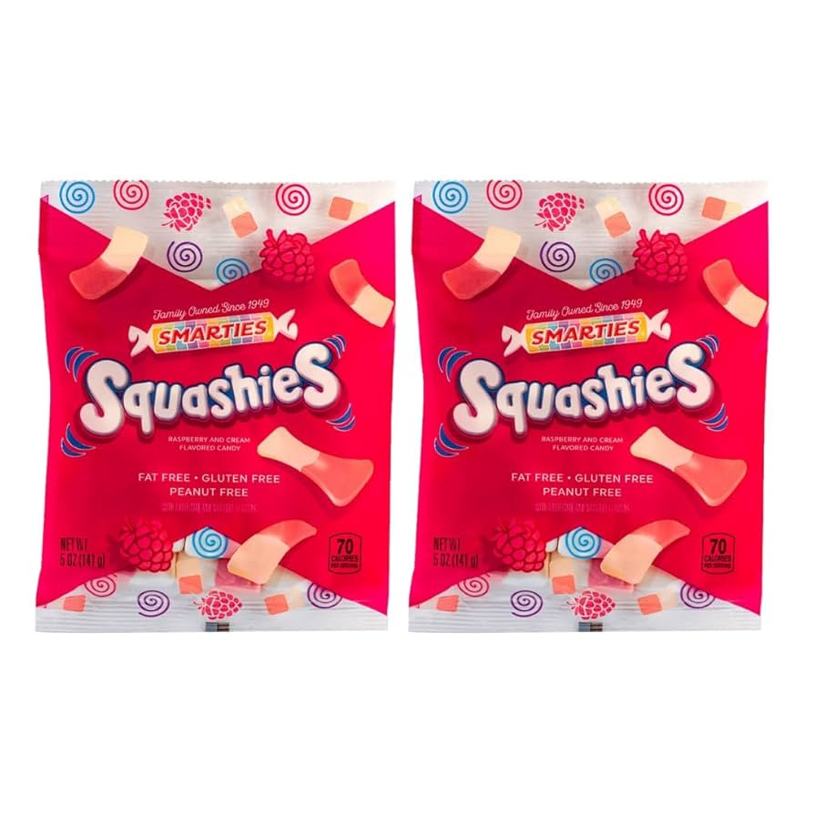 Smarties Squashies Foam Marshmallows Gummy Candies - Raspberry & Cream Flavored - Allergen Free, ... | Amazon (US)