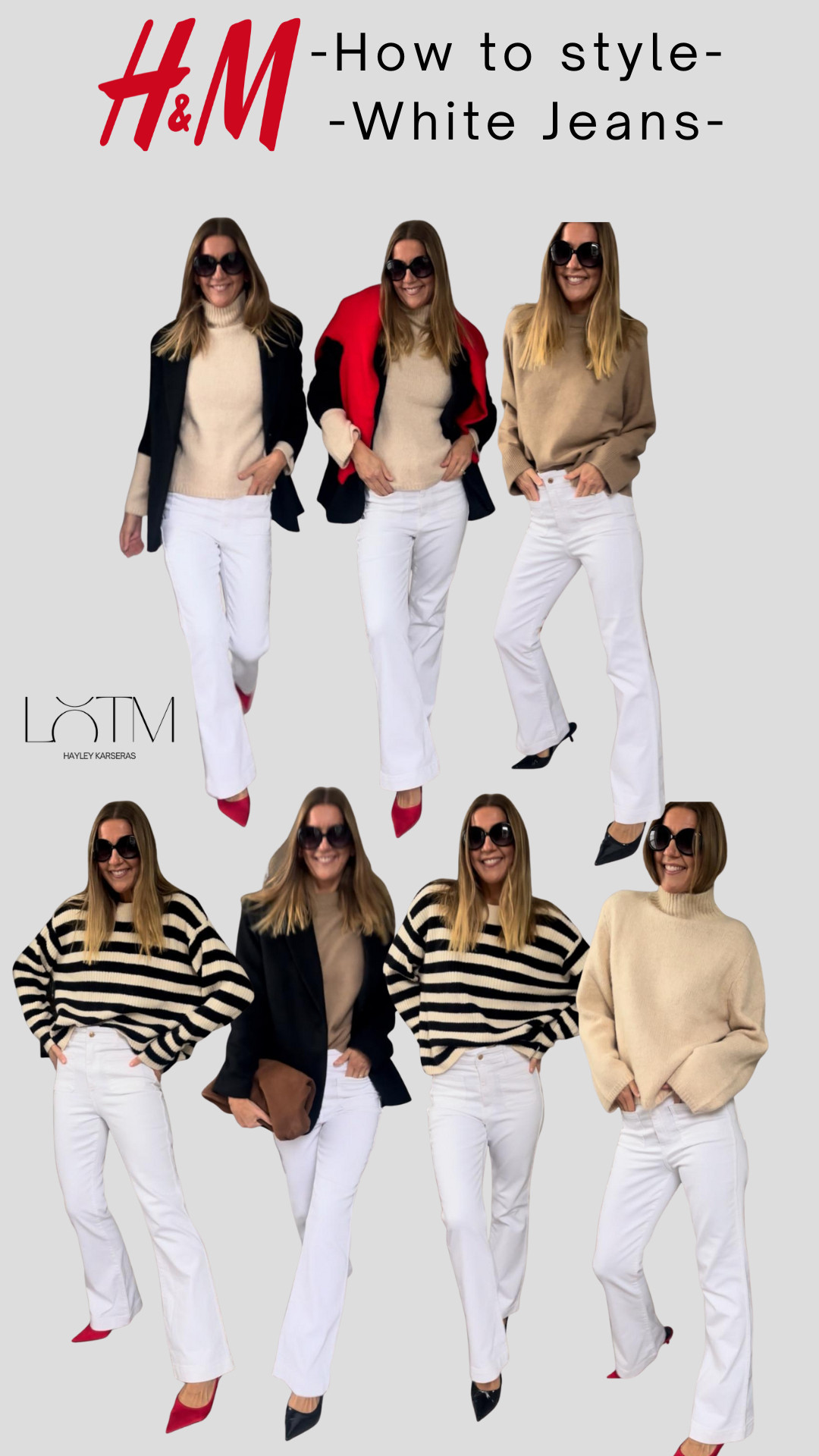 How to style white jeans in winter with H&M | sparkles | knitwear | denim | blazer 

 #LTKwinter #LTKeurope #LTKstyletip