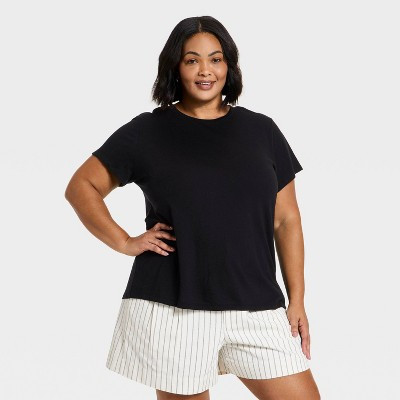 Women's Short Sleeve Perfect T-Shirt - A New Day™ Black XXL | Target