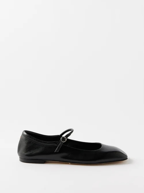 Aeyde - Uma Leather Mary Jane Flats - Womens - Black | Matches (UK)