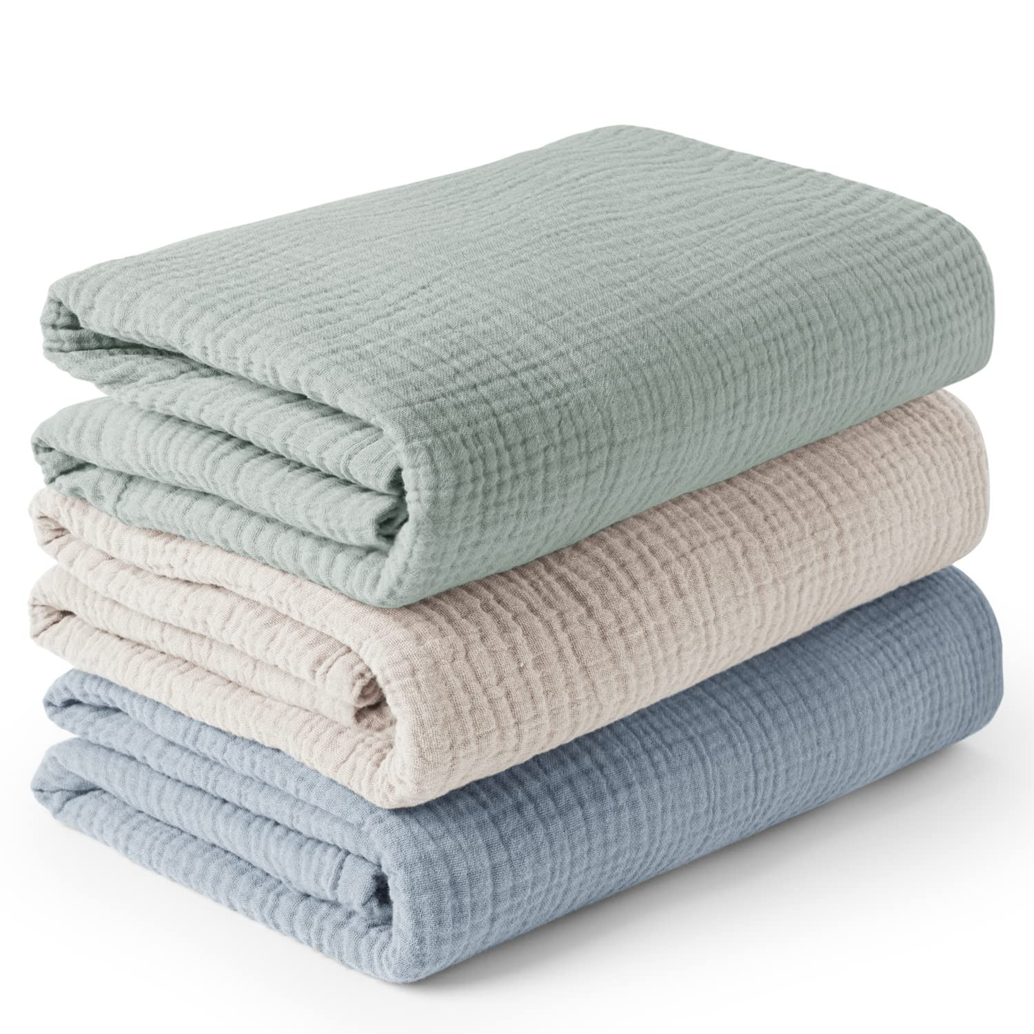 Konssy 3 Pack Muslin Swaddle Blankets for Unisex, Newborn Receiving Blanket, Large 47 x 47 inches... | Amazon (US)
