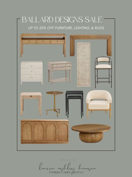 Ballard Designs is having a sale of up to 25% off indoor furniture, lighting and rugs, which includes all of these beautiful pieces! I love the wood tones of these pieces, and the details are so beautiful too—inset arched, ribbed drawer fronts, and more! 

#LTKhome #LTKstyletip #LTKsalealert