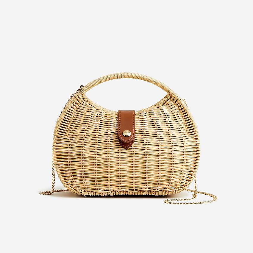 Semi-circle rattan clutch | J.Crew US