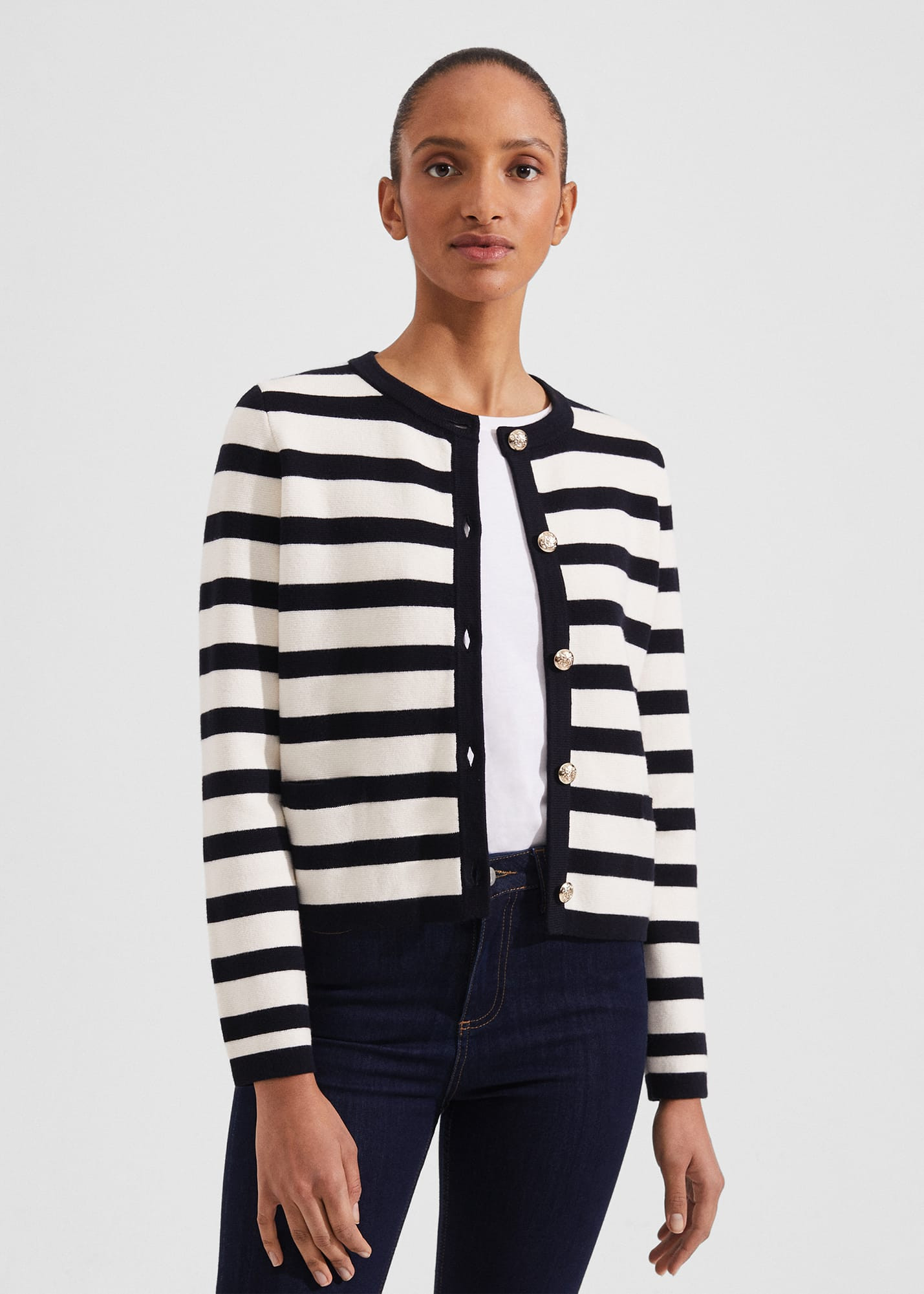 Hobbs Women's Nyra Stripe Jacket - Ivory Hobbsnavy | Hobbs