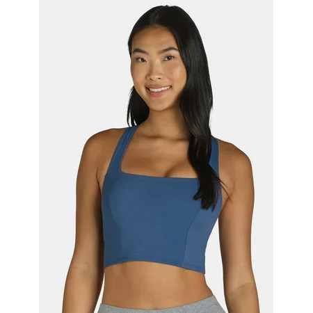 Avia Square Neck Sports Bra for Women, Medium Support, S-3XL | Walmart (US)