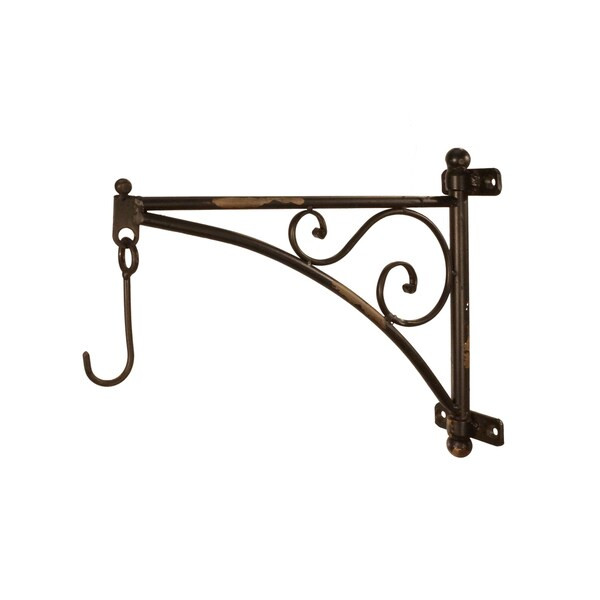 Black Metal 14-inch Wall Bracket With Hook | Bed Bath & Beyond
