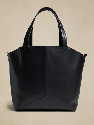 Leather Pieced Wing Tote | Banana Republic Factory