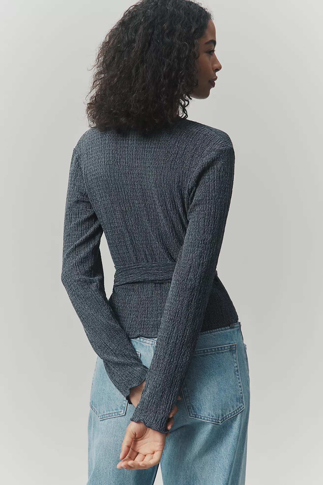Pilcro Textured Wrap Knit Top | Anthropologie (US)