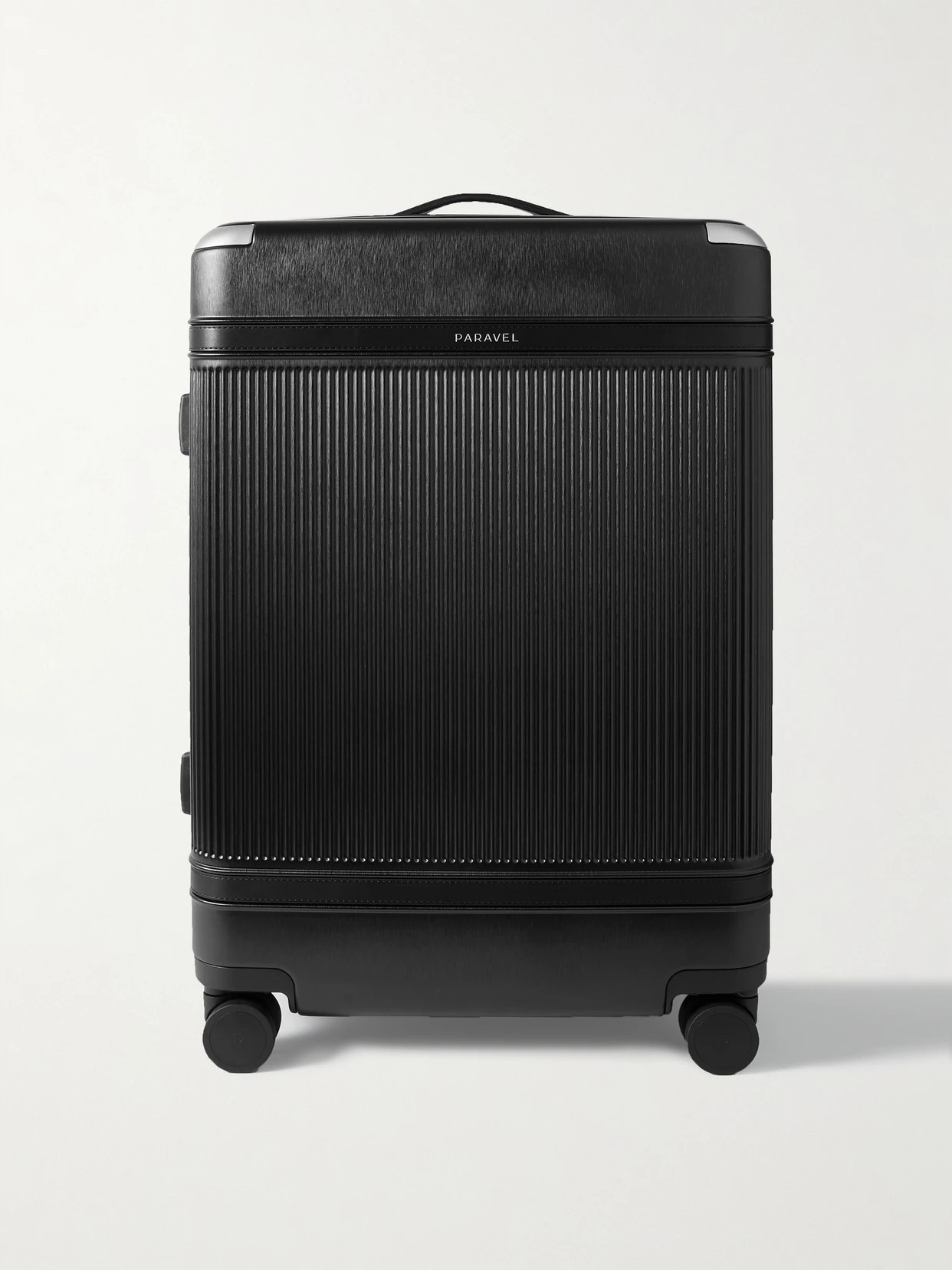 Paravel - + Net Sustain Aviator Grand Vegan Leather-trimmed Recycled Hardshell Suitcase - Black | NET-A-PORTER (US)