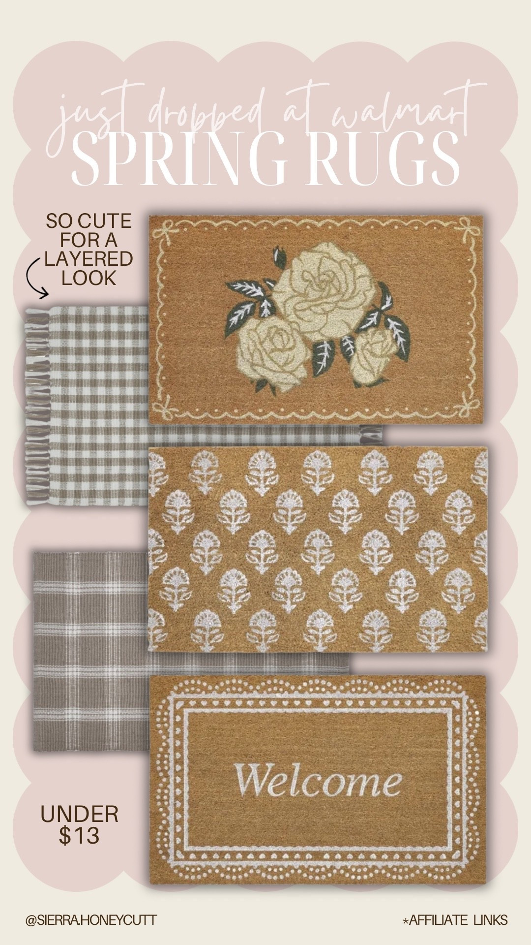 CUTE new rugs from My Texas House at Walmart!! 

Trending affordable home spring outdoor mats rugs coir layered gingham 

#LTKHome #LTKSeasonal