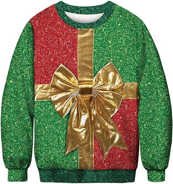 ALBIZIA Unisex Animal Print Crew Neck Ugly Christmas Xmas Pullover Sweatshirt | Amazon (US)