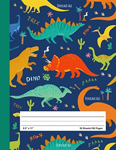 Dinosaur Age - Primary Story Journal: Dotted Midline and Picture Space | Grades K-2 School Exerci... | Amazon (US)