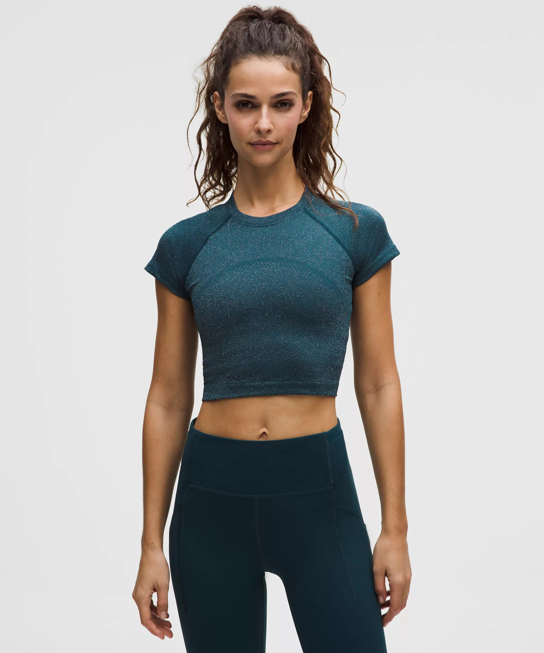 Swiftly Tech Cropped Short-Sleeve Shirt 2.0 *Sparkle | Women's Short Sleeve Shirts & Tee's | lulu... | Lululemon (US)